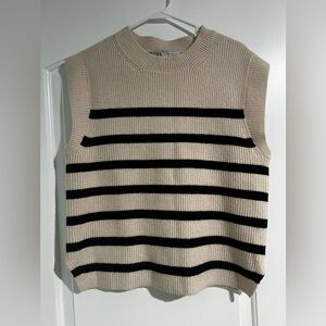 Zara striped knit vest